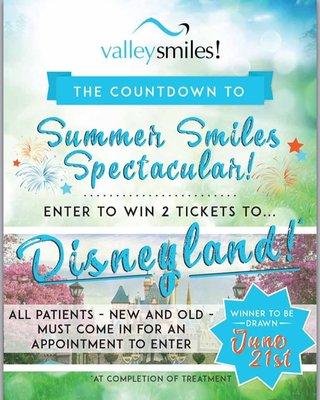 ATTENTION! New & Existing Patients! We will be raffling off TWO DISNEYLAND tickets to one lucky winner!! Call us today to find out more!