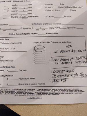 So basically this is the payment plan they pressure you into paying if you have Blue Cross Blue shield.