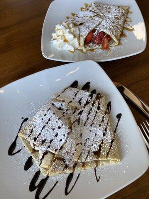 Nutella and strawberry crepe in the back!