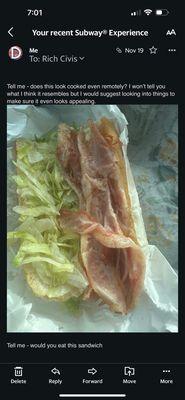 Bacon and lettuce sandwich anyone - looks disgusting