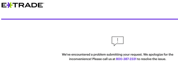 Generic error message that says we can't give you your money