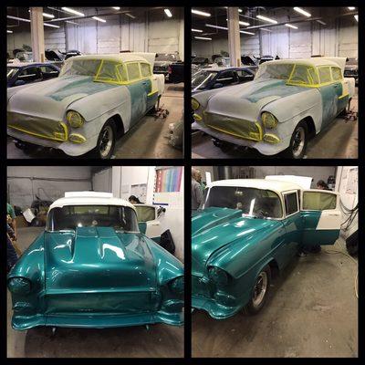 Before and after 1955 chevy 210