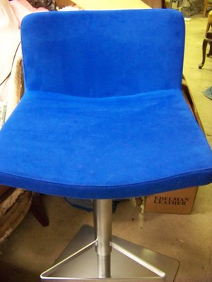 Barstool in Cobalt Blue Faux Suede