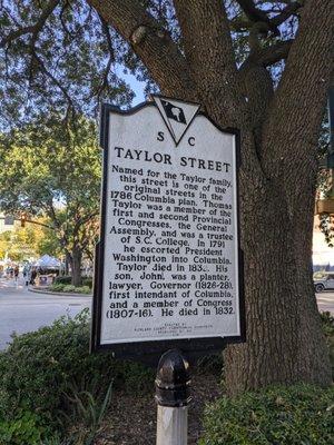 Taylor Street Historical Marker, Columbia