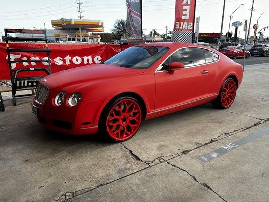 Bentley Continental with custom painted 22" Forgiato Wheels