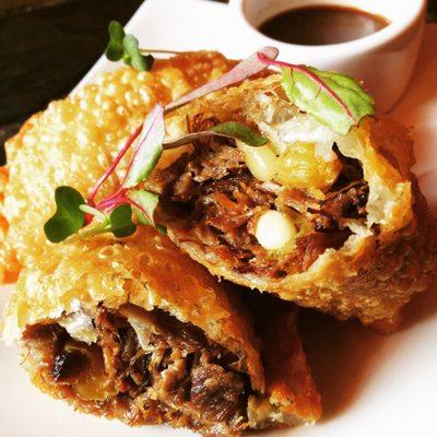 Argentine Beef Empanada - ground beef, pimiento stuffed olives, egg and golden raisins.