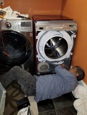 Repairing a washer and dyer