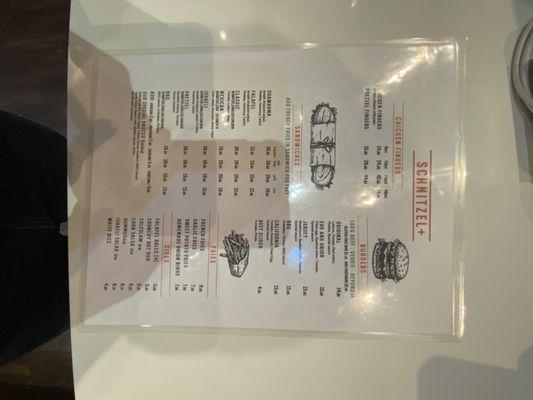 Paper menu 1