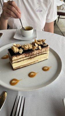 Piper and I share this Opera cake, it was delicious