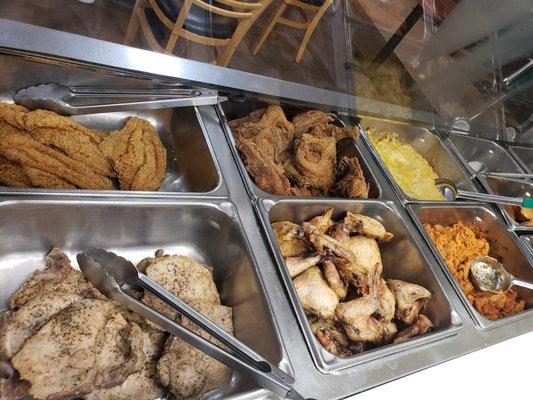 Fried Catfish & Chicken, Baked Pork chops & Chicken