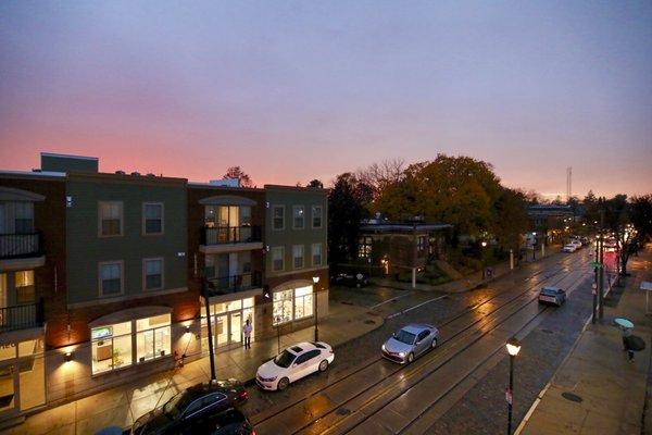 Great sunset shot of Nostalgic Eye Care courtesy of Go Mt. Airy