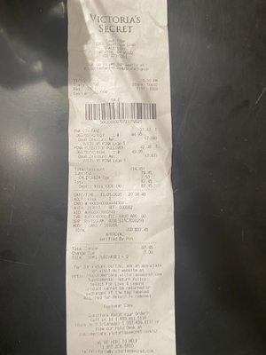 Receipt of purchase