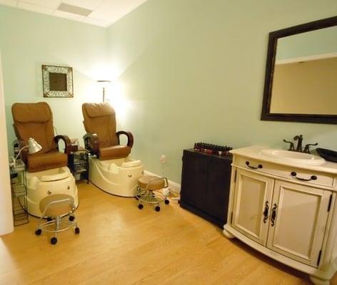 We offer natural nail care.  Manicures, pedicures, shellac & gel polish.