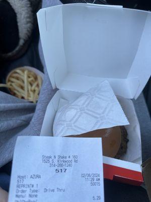 Receipt and food