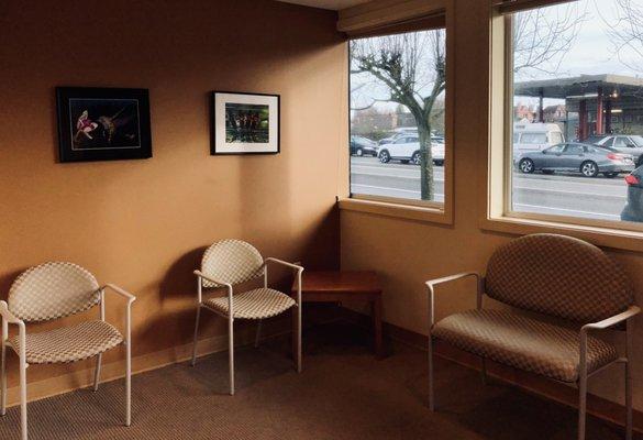 Waiting Area. Wheel Chair Ramp for entry.