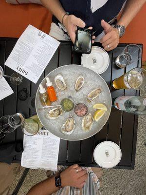 Raw bar oysters