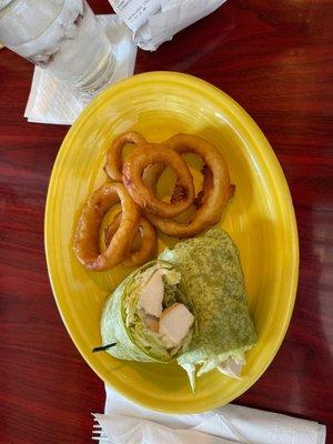 Chicken Wrap with Onion Rings