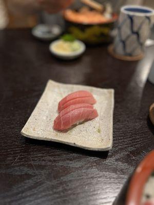 Otoro (fatty tuna) nigiri. Amazing