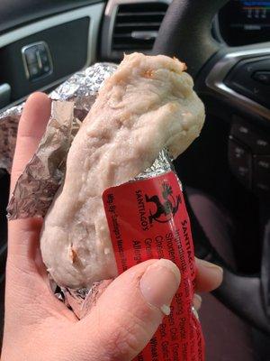 Nasty soggy burrito from this place