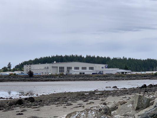 View of the exchange from the beach.