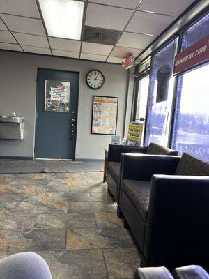 Waiting area and water fountain