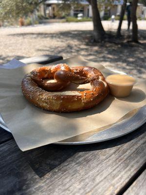 Pretzel and beer cheese.