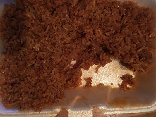 Jollof rice (partially eaten)