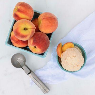 For a limited time we have peach ice cream made from fresh peaches!