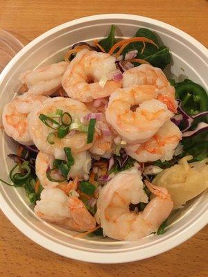 My customized Poke Bowl with double shrimp. Delicious!