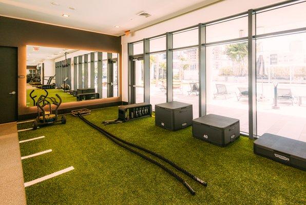 24/7 Fitness Center with new Technogym and Rogue equipment.