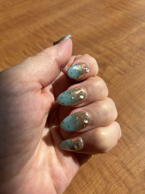 Ocean themed nails. Thank you, Vi!