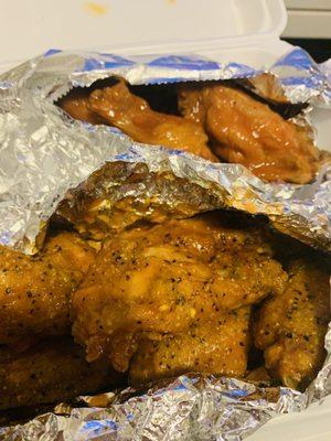 Lemon pepper hot Buffalo wings