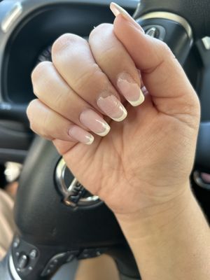 Broken and chopped nails - acrylic should last 2-3 weeks