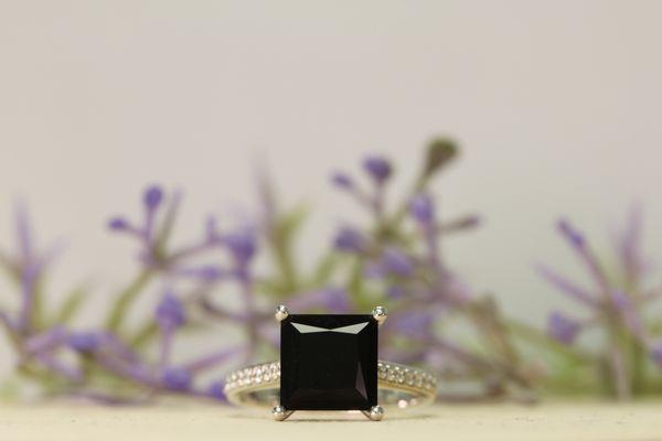 Black Onyx & Diamond Ring