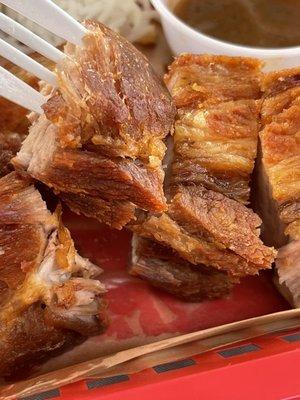 Close up of the lechon kawali