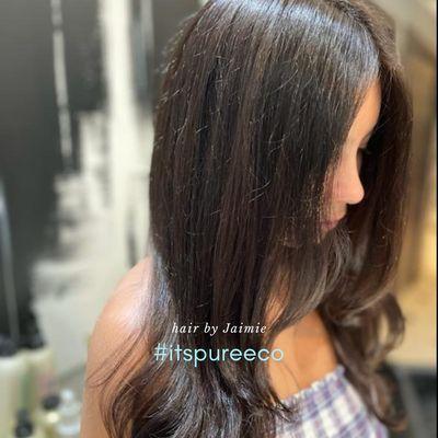 Allow me to brag about being brunette : )! #organiccolor, #sustainablebeauty, #allnutrient, #haircolor, #hairlove! #itspureeco