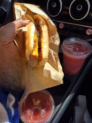 Beef Hot Dog and Icee drink $1.50