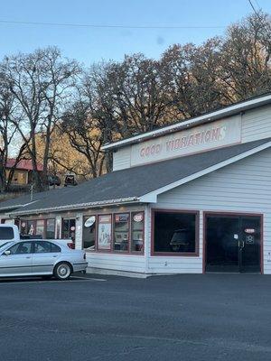 Entrance and big parking lot