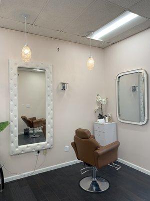 one of the renovated eyebrow threading stations