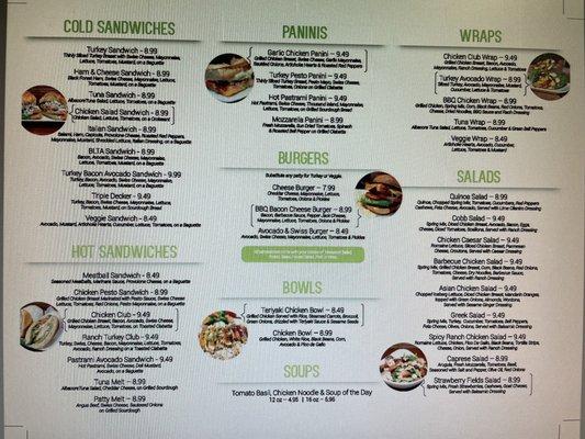 Grand Opening Menu