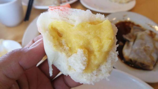 Inside of custard bun