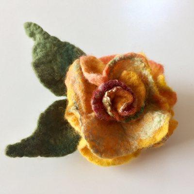 Wet Felted Rose Class