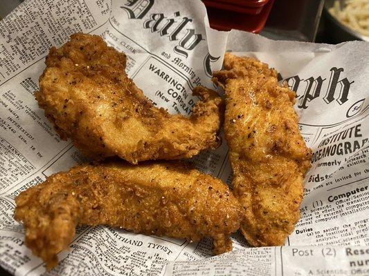 Hand breaded/cut chicken strips