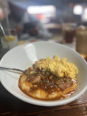 Shrimp and Cheddar grits.