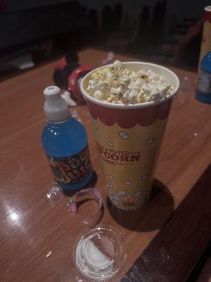 Kids size popcorn and juice