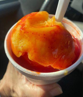 Small mango with chamoy, & fresh squeezed lime juice!