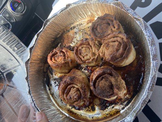 This is the cinnamon rolls they have it's all burnt up and hard