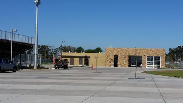 New bleachers,  concession stand, bathrooms & weight room. All still under construction.