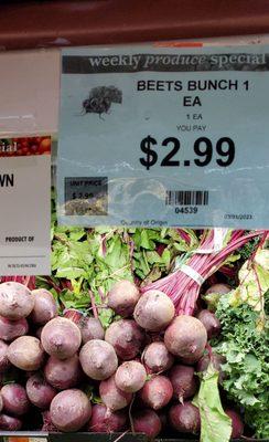 Beets bunch for $2.99