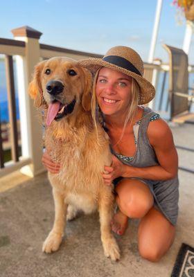 Dr. Ashley Young with her dog Stan